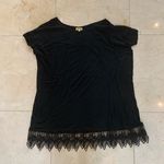 Piko  Black Oversized Blouse Sz Small with Lace Photo 0