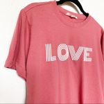 SR Love Graphic Cropped Crewneck Tee Size Medium Red Photo 2