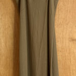 Jenni Kayne Riviera Slip Dress Womens Small Safari Green Raw Silk V-neck Maxi Photo 0