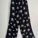 Hollister Floral Black Wide-Leg Pants with elastic waistband & side pockets Photo 2