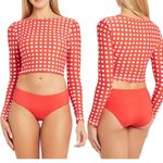 Sea Level Damier Long Sleeve Crop Rashguard set. US 8 Orange Photo 1