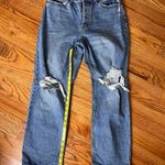 Abercrombie & Fitch  Dad High Rise Distressed Blue Jeans Curve Love Photo 2
