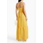 Monique Lhuillier 💕💕 Eyelet Cutout Tiered Maxi Dress ~ Limoncello Yellow 12 NWT Photo 2