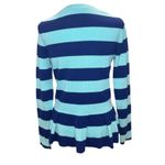 Banana Republic ‎ Striped Peplum Pullover Sweater M Medium Blue Violet Aqua Teal Photo 2