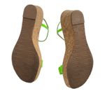 Kate Spade ‎ New York Green Patent Leather Cork Wedge Bow Sandals Size 9.5 Photo 5