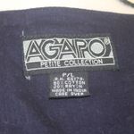 Vintage 90s Agapo Petite Denim Quilted Embroidered Floral Vest Blue Size L Photo 4