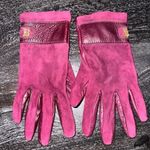 Vintage Blumarine Leather/Suede Gloves Sz S Red Photo 1