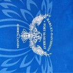 Harley Davidson  blue rose eagle crest crop sleeve sweater shirt Alberta cotton L Photo 1