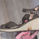 Faded Glory Snakeskin Wedge Heel Sandal Espadrille Ankle Strap Photo 4