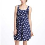 Anthropologie Vanessa Virginia Blue Polka Dot Pin Up Style Dress Womens 0 Retro Empire Waist Photo 1