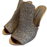 Steve Madden Sinful Pink Glitter Heels Open Toe Sandals Slides Size 7.5 Women's Photo 0