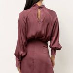 Bohme  Blaise Long Sleeve High Neck Mauve Midi Dress Size‎ Medium Photo 7