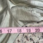 Moon River Womens Tie Front Puff Sleeve Ruffle Peplum Blouse Sage Green Large Photo 6