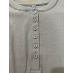 SKIMS  Size 3X Cotton Rib Long Sleeve Henley Smoke Gray Ribbed Shirt NWT Photo 5