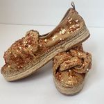 Sam Edelman Women's Cabrera Platform Burlap Gold Sequin Size 10 ⬇️ Photo 2
