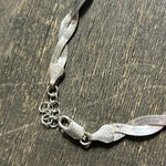 Vintage Silver Bracelet 925 Italy Two Strand Woven Flat Adjustable 8” Photo 1