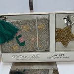 Rachel Zoe 2 Piece Coin Purse & Charm Set Beaded Star Champagne Bottle Green Photo 1
