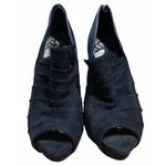 Fergalicious Heels Womens 6 Black Errand Ruffled Open Toe Shoes Vintage Y2K Photo 5