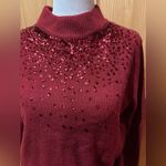 Juicy Couture  Red sequined mock neck sweater women’s M Photo 2