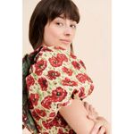 Sister Jane Shirley Poppy Tapestry Dress Puff Sleeve Mini Garden Cottage Prairie Red Size XS Photo 1