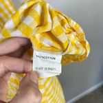 Eshakti Gingham Print Yellow Cotton Midi Dress Size 8 Medium Tea Length Photo 4