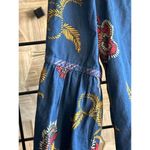 Madewell  x Warm Womens Top XS Blue Floral Ruffle V Neck Long Sleeve boho Photo 3