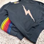 Aviator Nation Rare 7-Stripe Bolt Crew XL Gray Pink Bolt Rainbow Sleeve USA 70s Photo 9