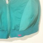 SheFit Size 4Luxe Turquoise Ultimate Sports Bra Zip Front Athletic Green Photo 1
