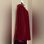 Modern Lux Christine Modern Thompson Red Velvet comfortable Long Sleeve Blouse Sz. 2X. Photo 1