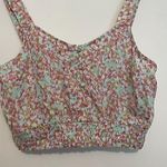Roxy NEW NWT Sea Fog Strappy Tank Top Mint Green Multi Ditsy Floral Crop Top M Photo 3