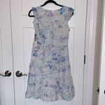 NWT DEX Pastel Mauve Blue Watercolor Sleeveless Ruffle Dress Pink Photo 2