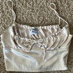Princess Polly  Champagne Bow Rouched Crop Top Photo 1