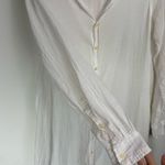 CP Shades  Textured Cotton Button Midi Dress Sz Small White Photo 7