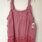 Old Navy Smocked Tie-Shoulder Gingham Sleeveless Top Size XL Photo 3