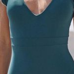 Summersalt Long Torso Ruffle Backflip Backless Cap Sleeve Teal Green Swimsuit Photo 0