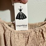 Angashion Chic Beige Jumpsuit with Puff Sleeves (823) Photo 3