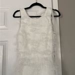 Lulus Uniquely Delightful White Textured Patchwork Backless White Midi Dress NWT Size L Photo 4