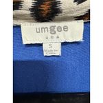 Umgee Anthropologie Blue Button Up Tunic Blouse Size Small Leopard Trim Photo 5