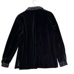 VINTAGE 90s ELLEN FIGG Black Velvet Shirt with Satin Trim Size 12 Photo 2