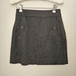 Loft Mini Skirt Business Casual Buttons Gray Neutral Staple Classic Petite Photo 6