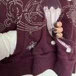 DISNEYLAND Vintage Tinker bell Hooded Sweatshirt Embroidered Skulls Purple SMALL Photo 5