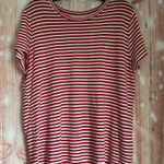 H&M Divided  Basic Red & White Striped Crewneck White T Shirt Size L Photo 0