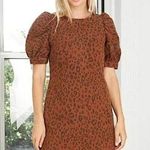 Universal Threads NWT Universal Thread Leopard Print Denim Dress Puff Shoulder Photo 0