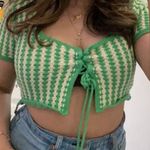 ZARA Striped Crochet Tie Top Photo 1