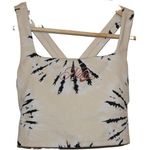 Nike Womens  Dri-Fit Cropped Training Tank Top White Cream Black Tie Dye Size S Photo 0