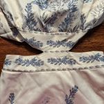 SheIn White and Blue Floral 3/4 sleeve Dress Size S Peek a Boo Waist Photo 5