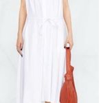 Vince  Linen Blend Tie Waist Shirt Dress Optic White 2X Photo 3