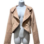 Blu Pepper  Women’s XL Soft Faux Suede Moto Jacket Pale Pink Photo 0