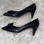 Bruno Magli Black and Gold Heels With a Rhinestone Bow Size 8 Photo 2