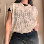 VINTAGE WHITE KNIT SWEATER VEST Size 1X Photo 0
